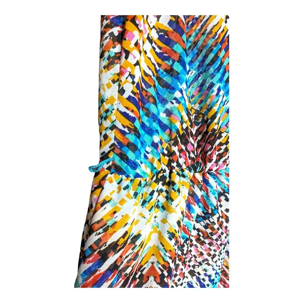 Guess Womens Sleeveless Colorful Dress Size 8 Lightweight Flowy Sheer‎ - Picture 7 of 7